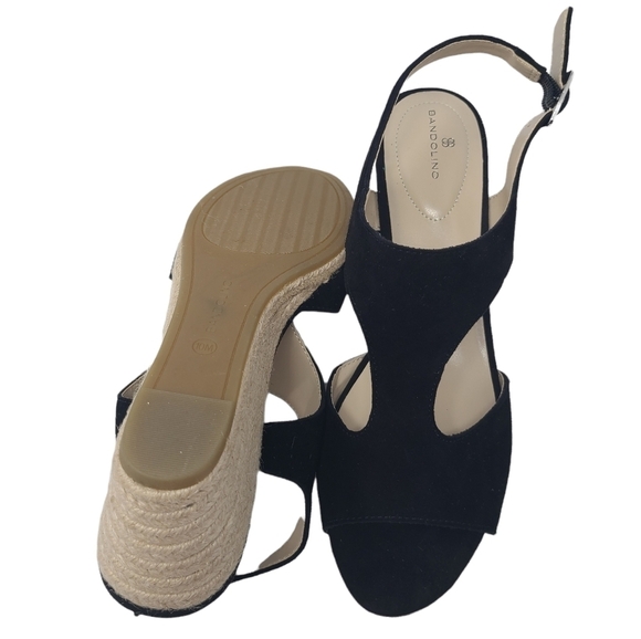 Bandolino‎ Blue Suede Natasha Espadrille Wedge Sandals Sz 10 - Picture 5 of 5